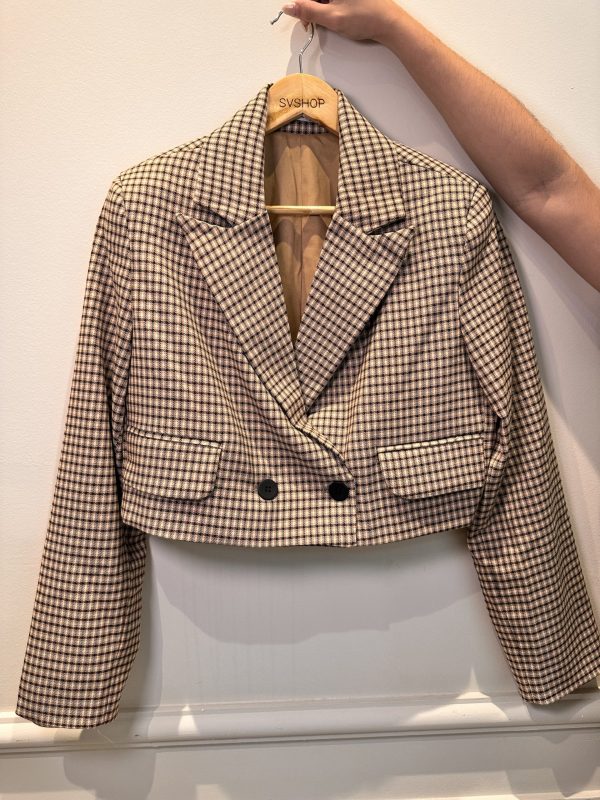 Blazer cropped cuadrille - Imagen 2