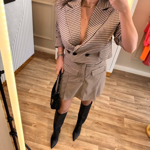 Blazer cropped cuadrille