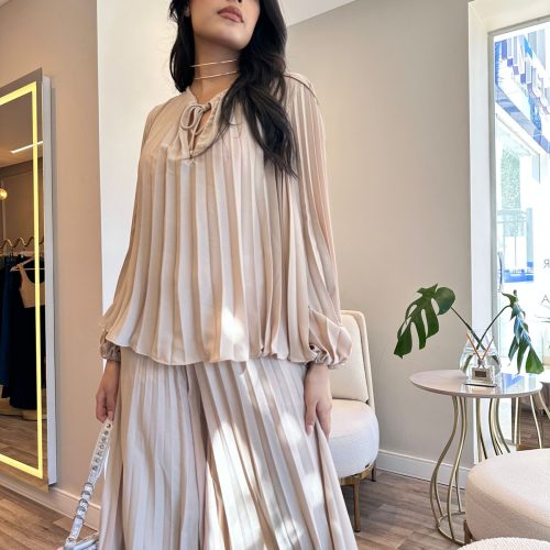 Blusa crepé plizada