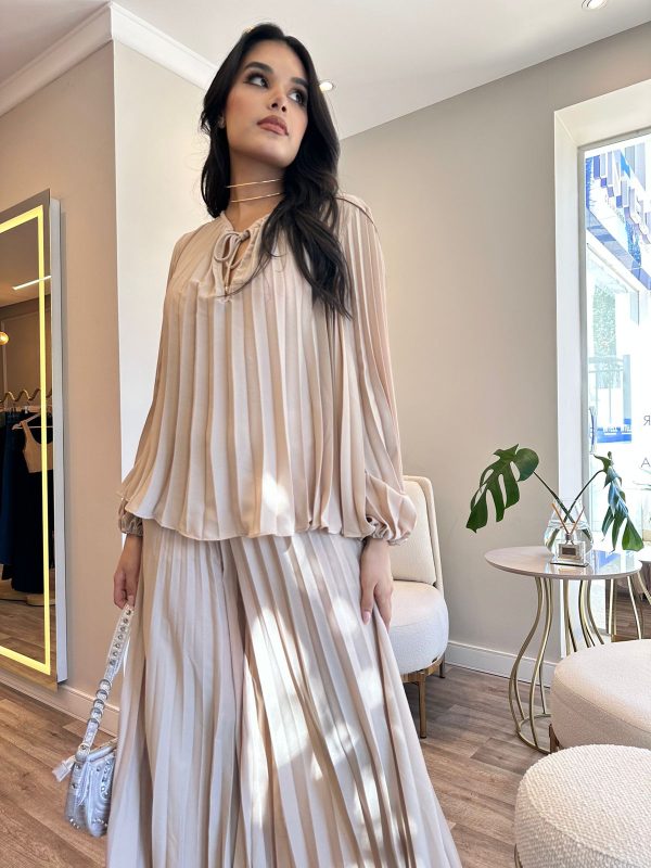 Blusa crepé plizada