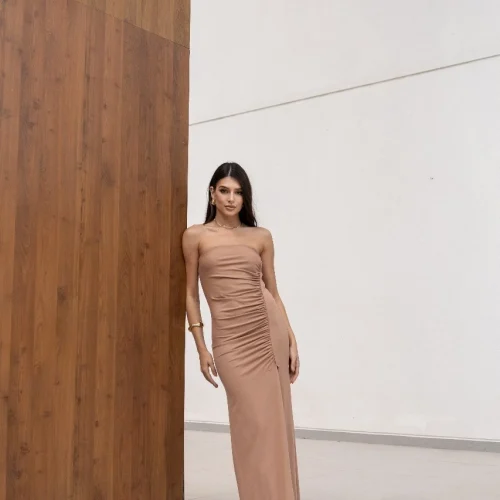 VESTIDO STRAPPLES DRAPEADO